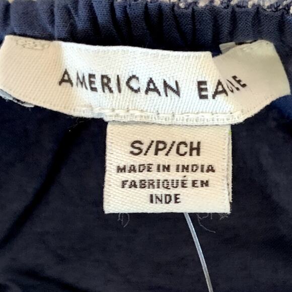 NWT American Eagle AEO Floral Crop Tank Top in Blue - Picture 5 of 7